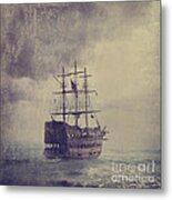 Old Pirate Ship Metal Print