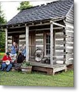 Old Stage Coach Stop Log Cabin In Tuscumbia Metal Print