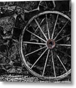 Old Wagon Wheel Metal Print