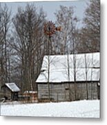 Old Winter Farm Metal Print