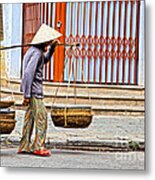 Old Woman In Hoi An Vietnam Metal Print