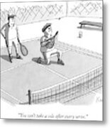 On A Tennis Court Metal Print