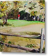 On The Green Metal Print