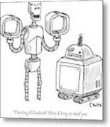 One Robot Speaks To Another Metal Print