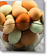 Organic Eggs From Locally Harvested Pasture Raised Chickens Metal Print