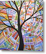 Original Abstract Tree Landscape Painting ... Here Comes The Sun Metal Print
