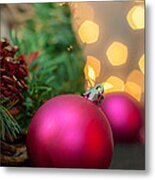 Ornaments And Wreath Metal Print