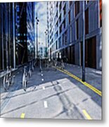 Oslo Architecture No. 3 -bicycles Metal Print