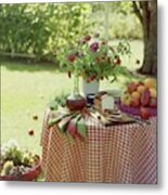 Outdoor Lunch In The Shade Of A Tree Metal Print