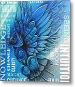 Owl Totem Wordart Metal Print