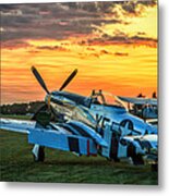 P-51d At Sunset Metal Print