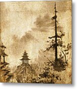 Pagoda Valley Altered Metal Print