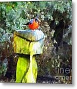 Painted Bullfinch S2 Metal Print