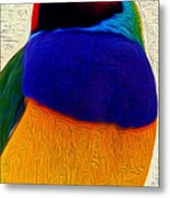 Painted Finch Metal Print