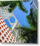 Palms And Circles Metal Print