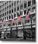 Palomar Hotel And Old Navy In Downtown San Francisco - 5d19799 - Black And White And Partial Color Metal Print