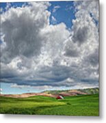 Palouse Country Barn With Storm Clouds Metal Print