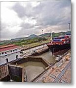 Panama Canal Miraflores Locks Metal Print
