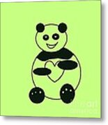 Panda With A Big Heart 001 Metal Print