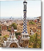 Parc Guell By Antoni Gaudi, Barcelona Metal Print