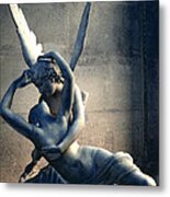 Paris Eros And Psyche Romantic Lovers - Paris In Love Eros And Psyche Louvre Sculpture Metal Print