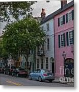 Pastel And Pale-colored Houses Metal Print