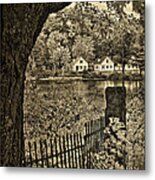 Peanut Row Cottages-sepia Metal Print