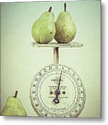 Pears And Kitchen Scale Still Life Metal Print