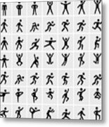 People In Motion Active Lifestyle Vector Icon Set Metal Print