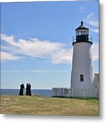 Pemaquid Lighthouse Visitors Metal Print