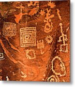Petroglyph Symbols Metal Print