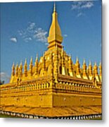 Temple Of Pha That Luang Laos Metal Print