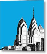 Philadelphia Skyline Liberty Place 1 - Ice Blue Metal Print