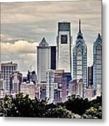 Philly In The Clouds Metal Print