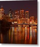 Philly Lights Reflected Metal Print