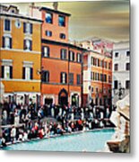 Piazza Di Trevi Metal Print