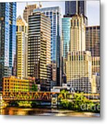Picture Of Chicago Buildings At Lake Street Bridge Metal Print