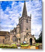 Picturesque Village Church In Lacock England Metal Print