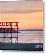 Pike's Place Market At Sunset Metal Print