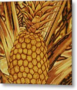 Pineapple In Rust Metal Print