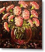 Pink Carnations Paint Along With Nancy Pbs Metal Print