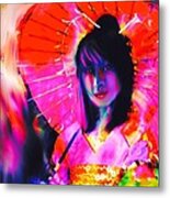 Pink Giesha Metal Print