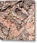 Pink Gneiss Rock Metal Print