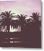 Pink Palms Metal Print