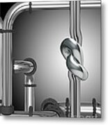 Pipe With Knot Metal Print