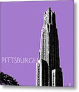 Pittsburgh Skyline Cathedral Of Learning - Violet Metal Print