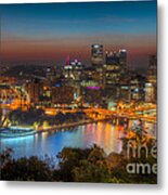 Pittsburgh Skyline Morning Twilight I Metal Print