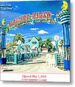 Pleasure Island Sign And Walkway Downtown Disney Metal Print