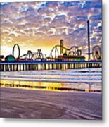 Pleasure Pier At Dawn Metal Print