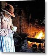 Plimoth Plantation  Pilgrim Fireplace Cooking Metal Print